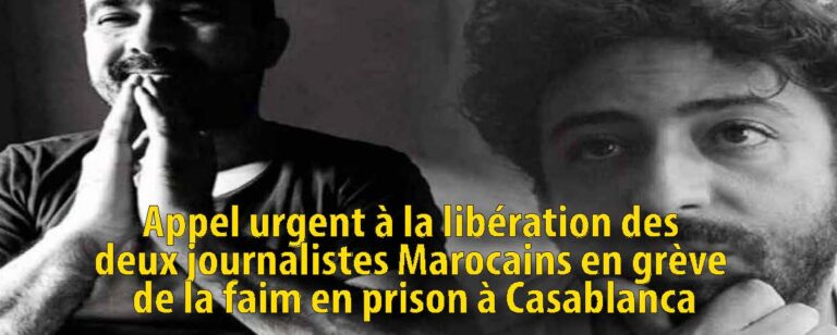 Appel à libérer deux journalistes emprisonnés, inquiétude pour leur santé Soulaiman Raïssouni & Omar Radi